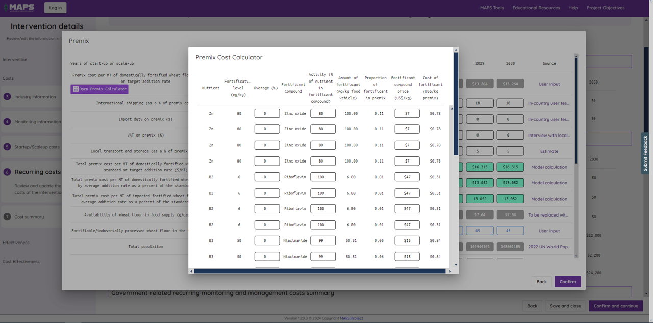 The pre-mix calculator.